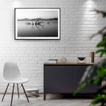 Tree in African Lake - Black and White Poster