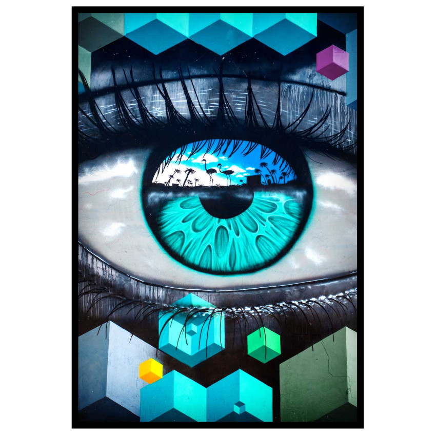 Abstract graffiti eye - Colorful art poster