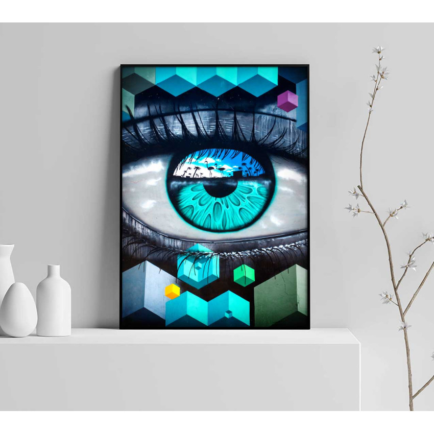 Abstract graffiti eye - Colorful art poster