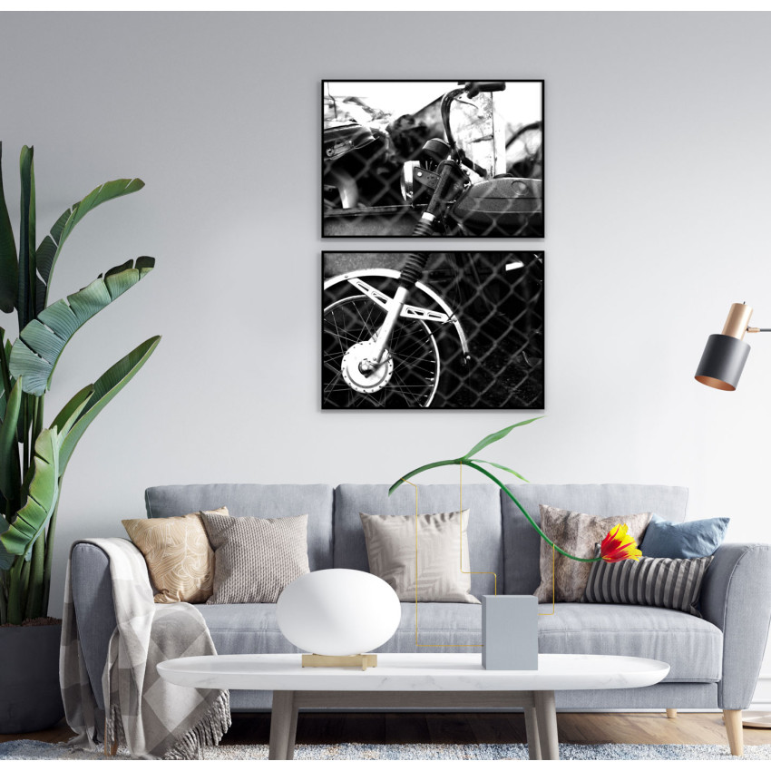 Moped in the junkyard - Two piece poster