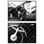 Moped in the junkyard - Two piece poster