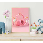 Rosa musik poster - Hörlurar