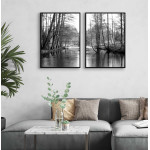 Skogsmotiv med en fin bäck - Poster i två delar