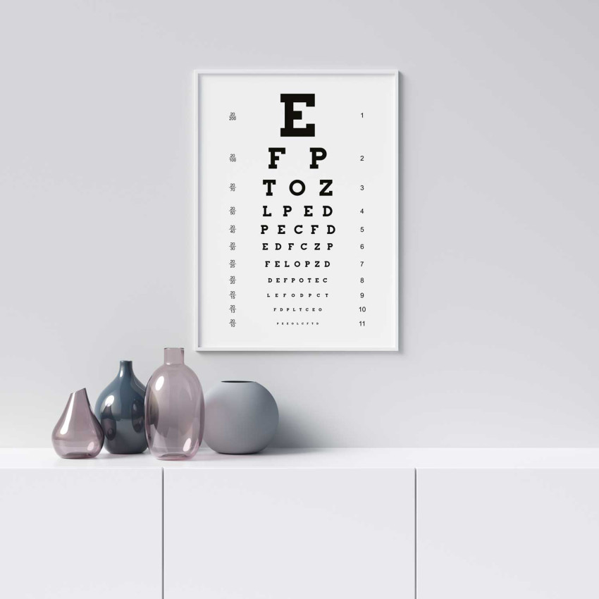 Synkoll bokstäver - Optiker tavla