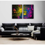 Abstract paint - Colorful poster set in two pieces