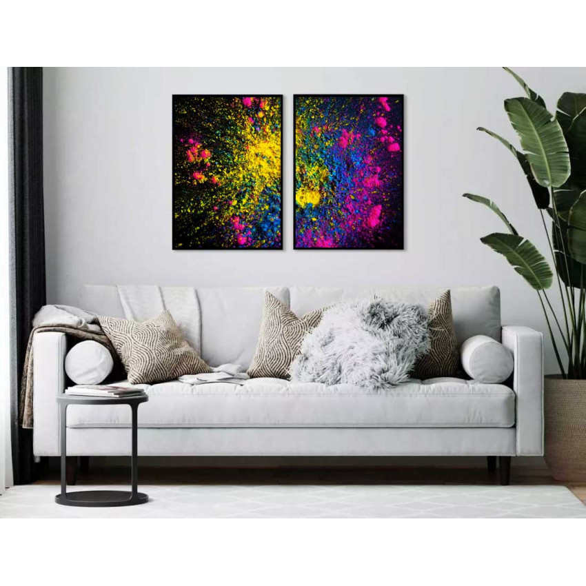Abstract paint - Colorful poster set in two pieces