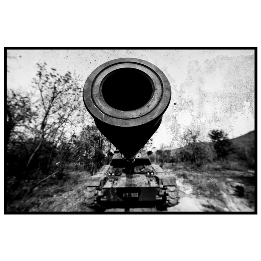 Pansarvagn - Svartvit poster med attityd