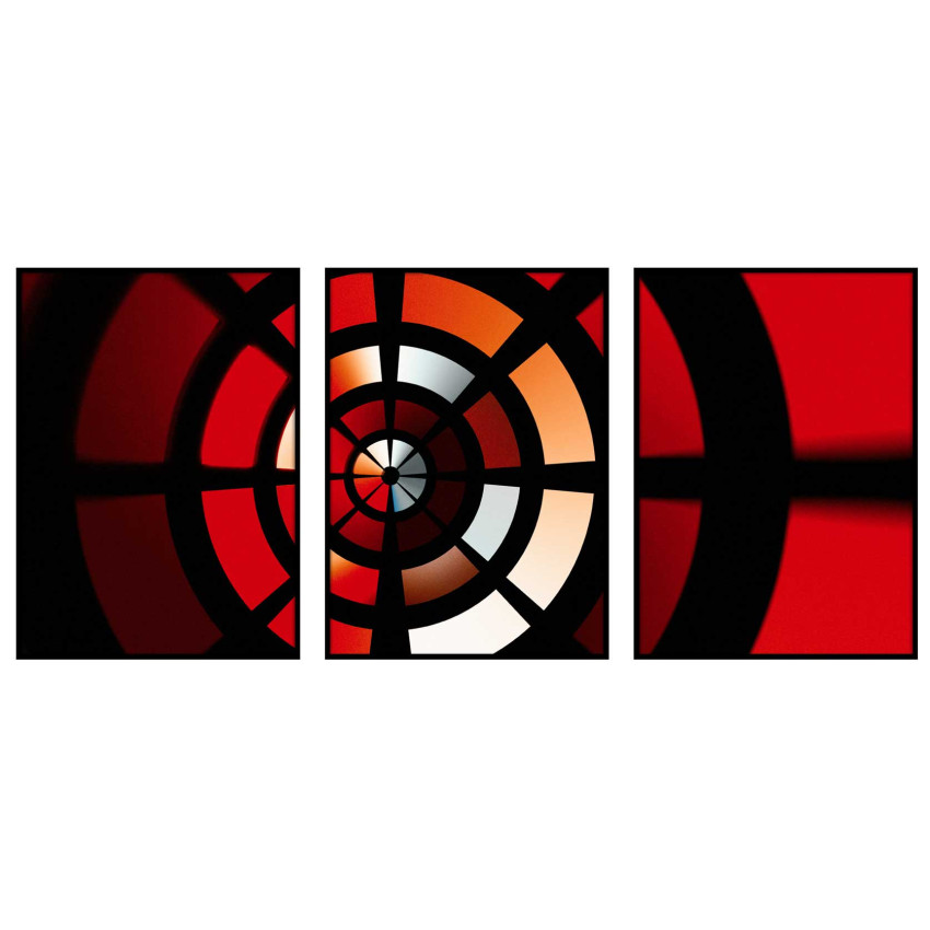 Rött abstrakt motiv - Tredelad poster