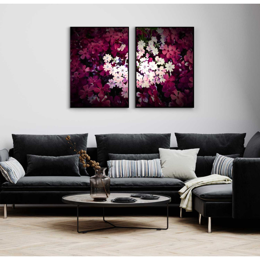 Rosa vackra blommor - Posterset i två delar