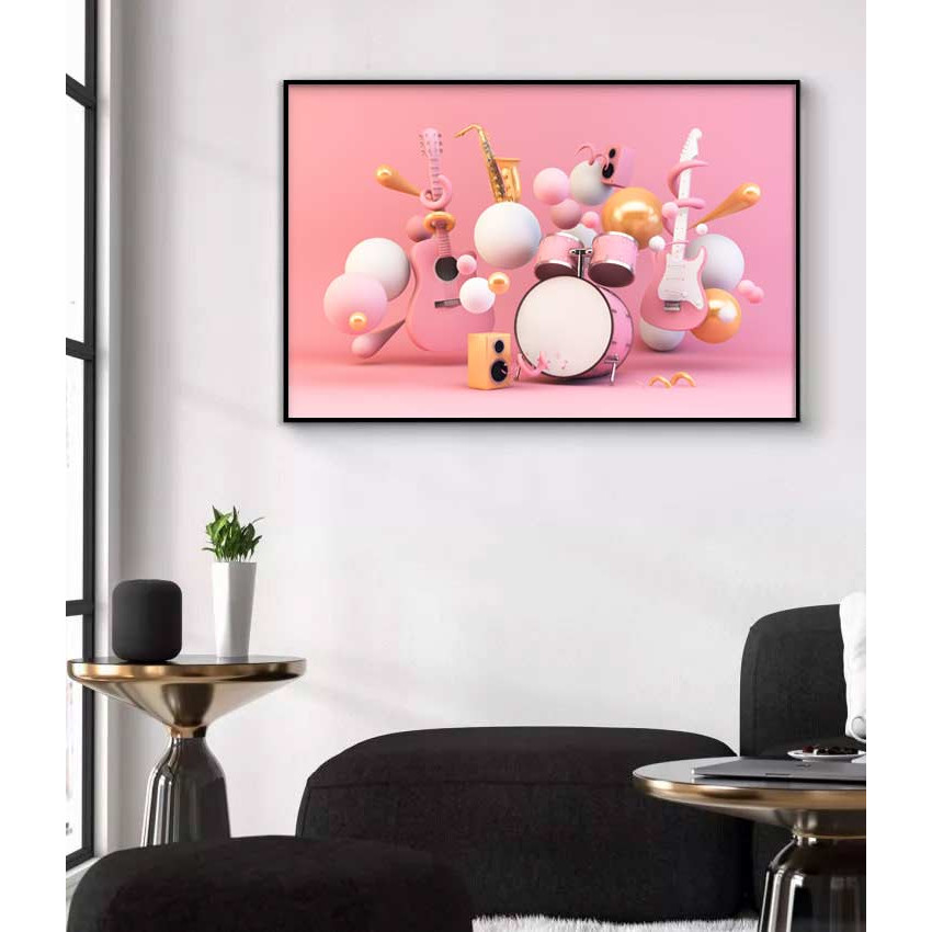 Cute instruments - Pink music poster