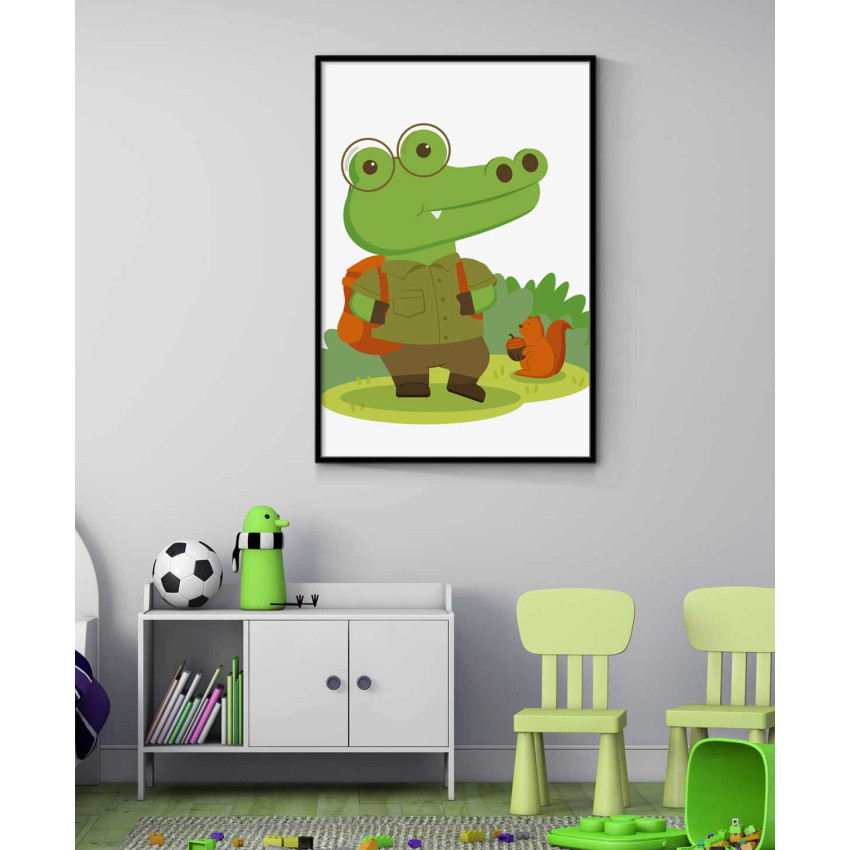 Scout krokodil - Grön barntavla