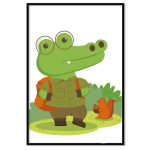 Scout krokodil - Grön barntavla