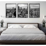 Stadsmotiv Seattle USA - Svartvit print i tre delar