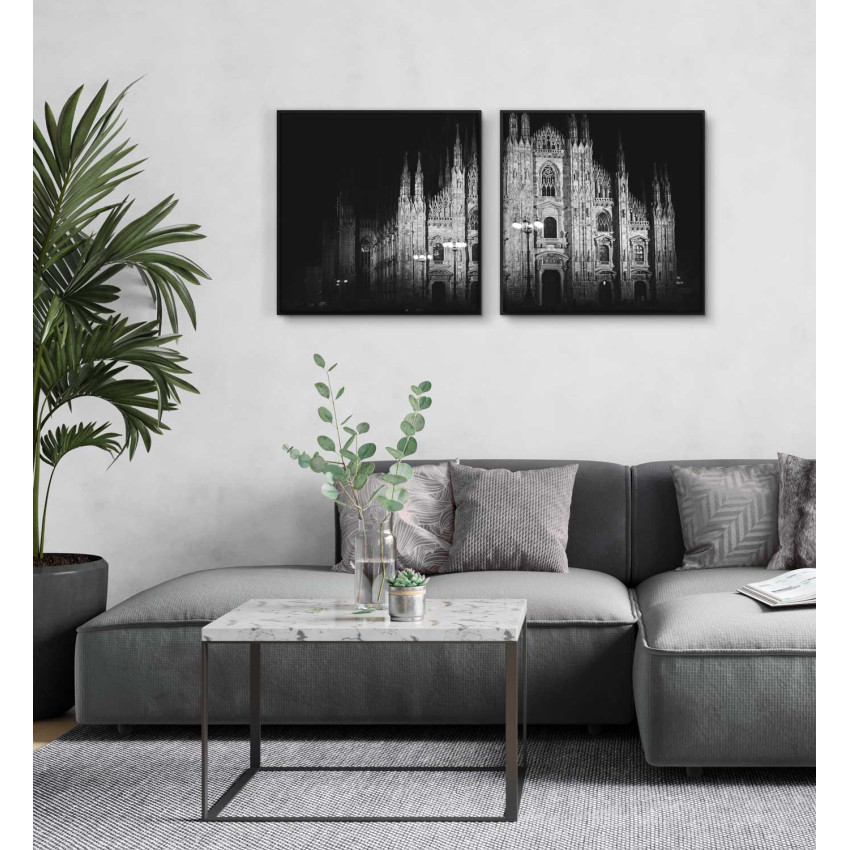 Vackert slott - Perfect pair kvadratiska tavlor