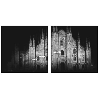 Black and white castle - Perfect pair square posters