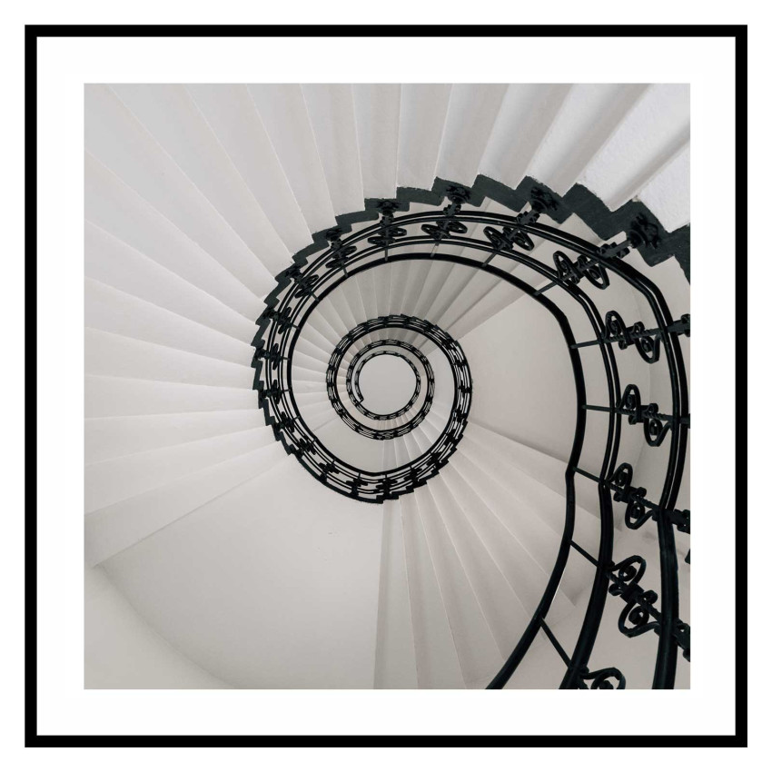Elegant spiraltrappa - Kvadratisk poster