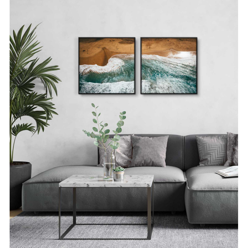 Strand från ovan - Perfect pair kvadratiska tavlor