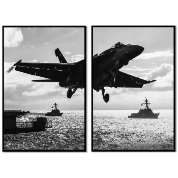 Amerikanskt stridsflygplan - Poster tavla i två delar