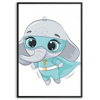 Elefant superhjälte - Turkos barntavla