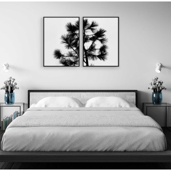 Växter i silhuett - Svartvit botanisk poster i två delar