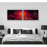 Abstrakt r&ouml;d konst - Poster i tv&aring; delar