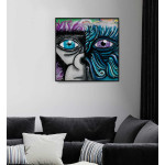 Abstract monkey square poster