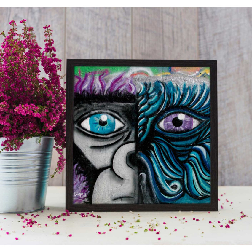 Abstract monkey square poster