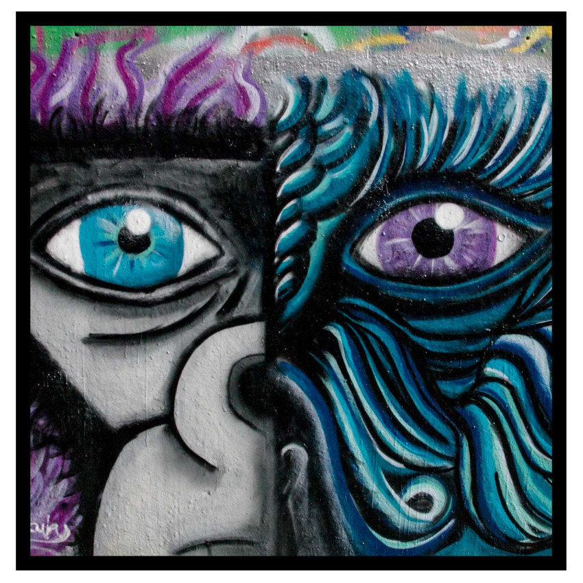 Abstract monkey square poster