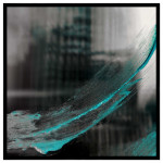 Teal abstract art square poster