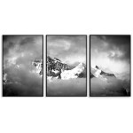 Clouds & fog over mountains - Three piece poster 61x91 cm x 3