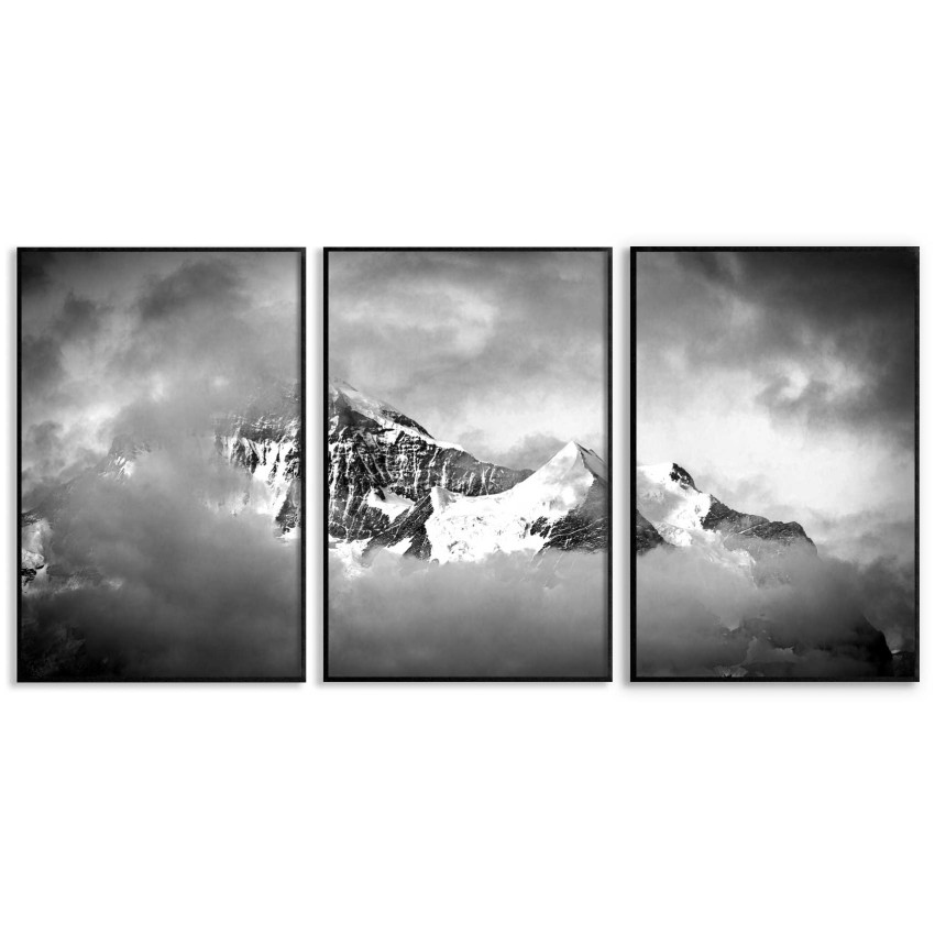 Clouds & fog over mountains - Three piece poster 61x91 cm x 3
