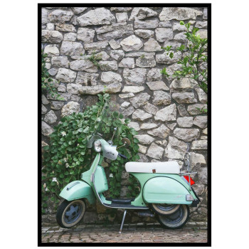 Turkos klassisk moped - Trendig poster