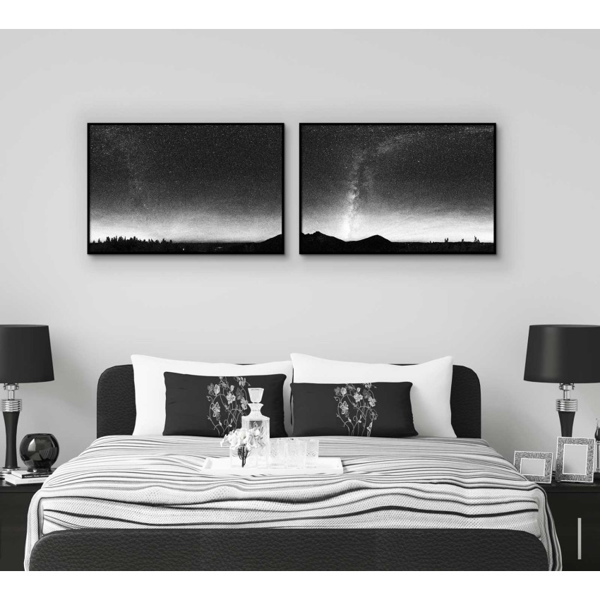 Milky Way Galaxy - Big Black and White Poster in Two Pieces