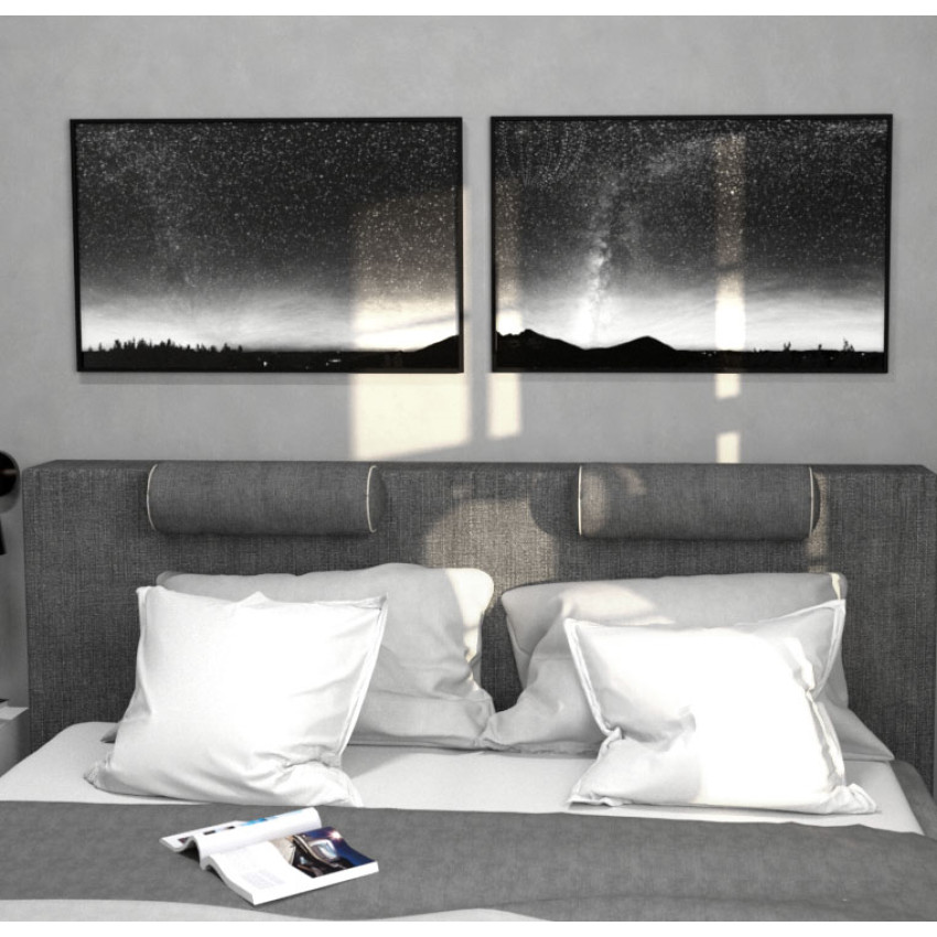 Milky Way Galaxy - Big Black and White Poster in Two Pieces