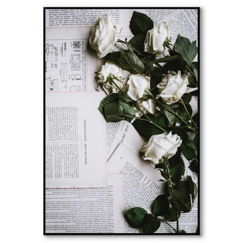 Roses and newspapers - Simple Poster