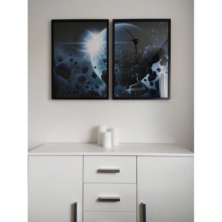 Astroids and earth - Poster in two pieces