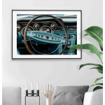 Vintage steering wheel poster