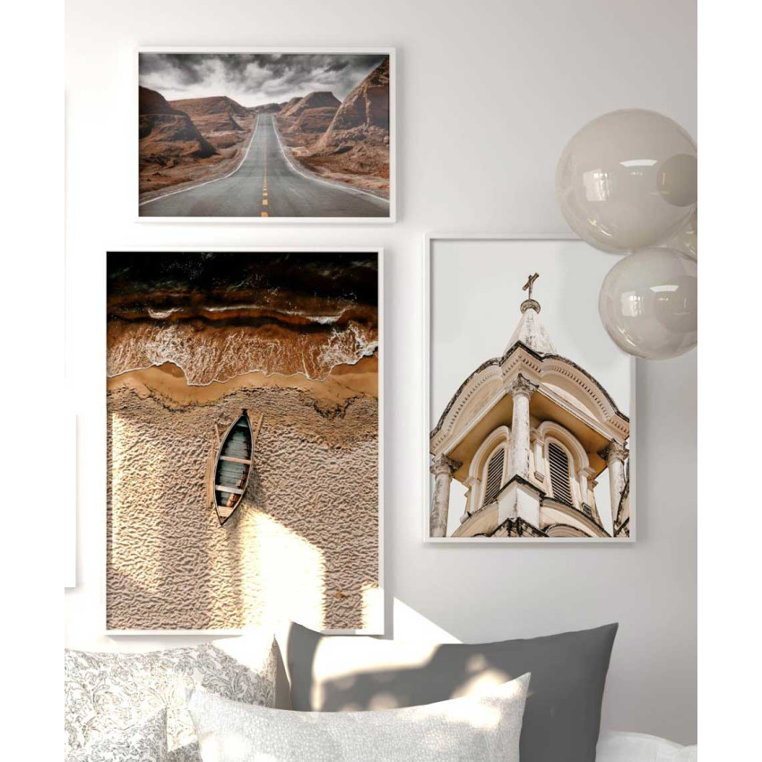 Simple & abstract church tower poster