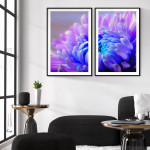 Färgglad botanisk poster - Blå och lila blommor