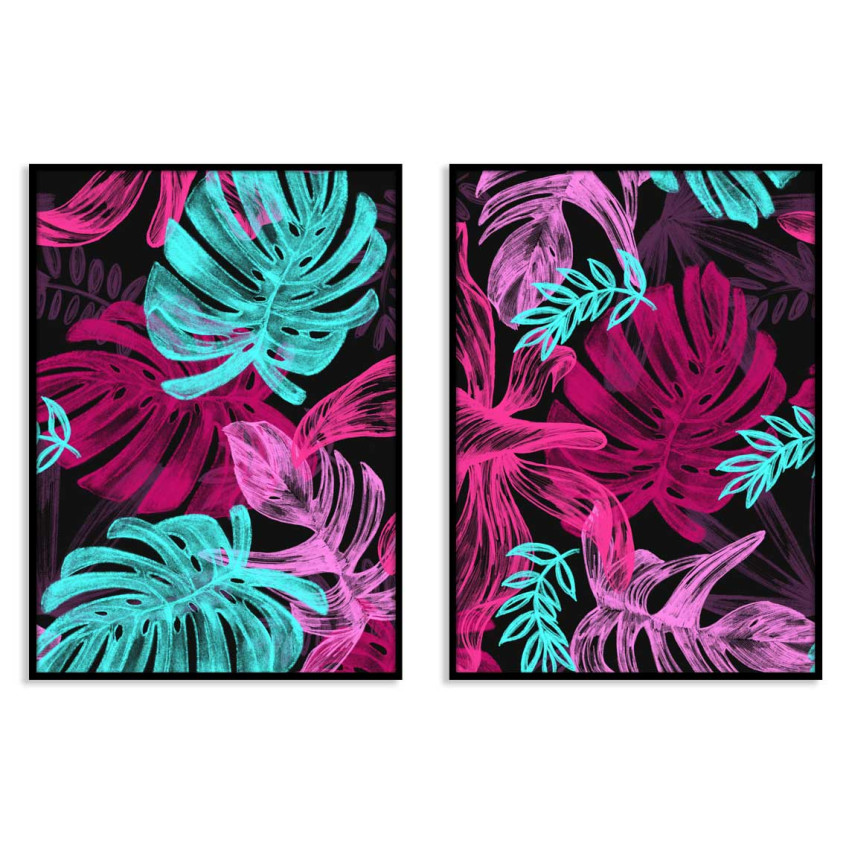 Växter & blad - Botanisk tavla i två delar