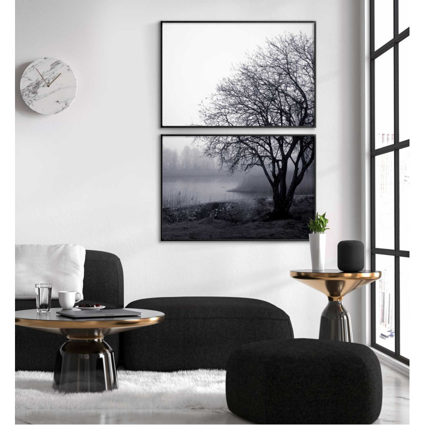 Dimma vid sjön - Tvådelad Tavla