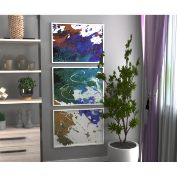 Harmonisk tavla i tre delar - Konst i härliga färger