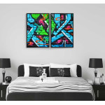 Abstract graffiti - Colorful poster in two pieces