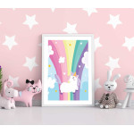 Cute Unicorn - Kids Room Poster 