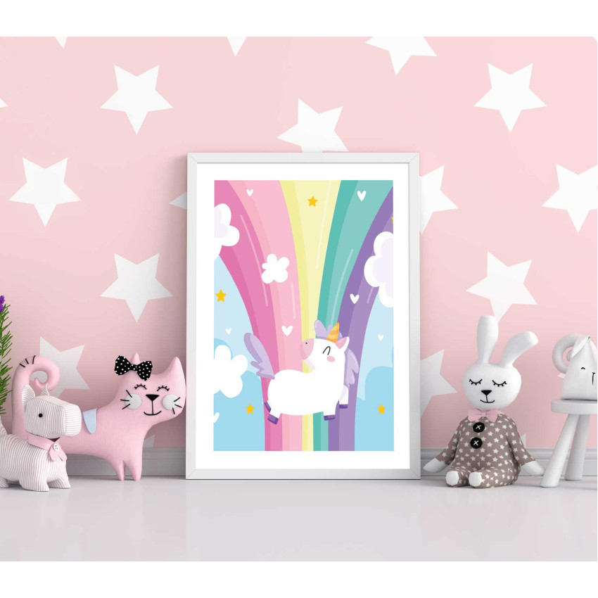 Cute Unicorn - Kids Room Poster 