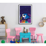 Kids poster with cartoon shark illustration