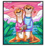 Cartoon beavers - Simple Poster