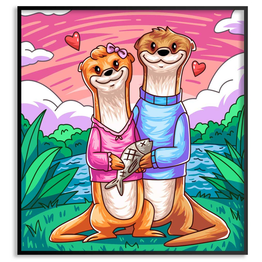 Cartoon beavers - Simple Poster
