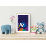 Kids poster with cartoon shark illustration