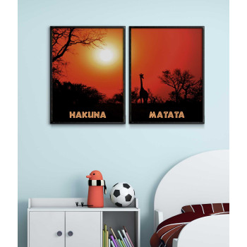 Hakuna Matata - Poster i Två Delar i Afrikanskt Tema
